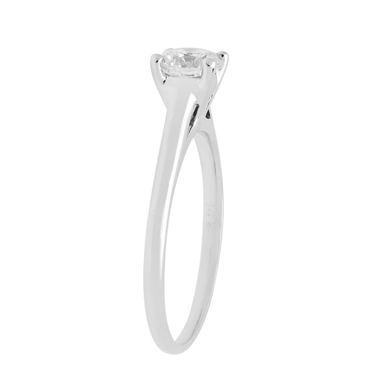 Platinum Tapered Classic Engagement Ring with Four Prong Setting